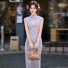 Purple Sleeveless National Style New Chinese Daily Suzhou Long Cheongsam Improved Young 1011 New Women's High Sense
