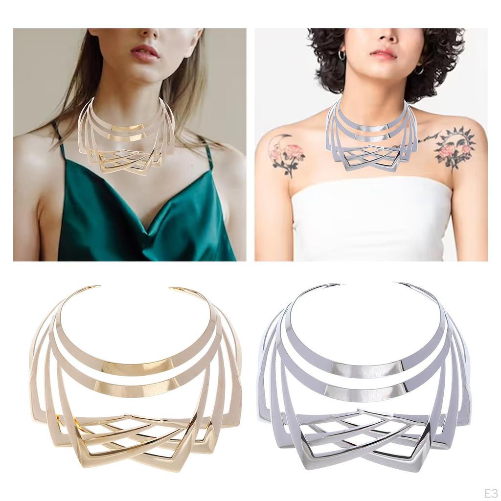 African Choker Necklaces Unique Alloy Design for Women Masquerade Events
