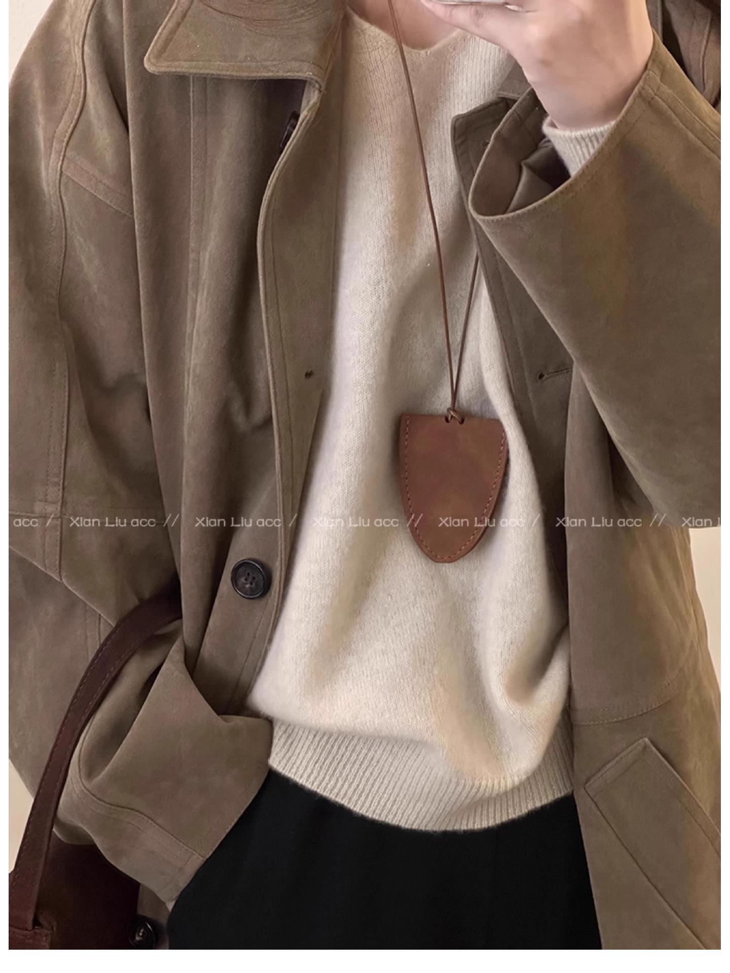 

Сумка для очков из леопардовой кожи с ожерельем из веревки и винтажной цепочкой для свитера Майяра — элитный европейский и американский стиль