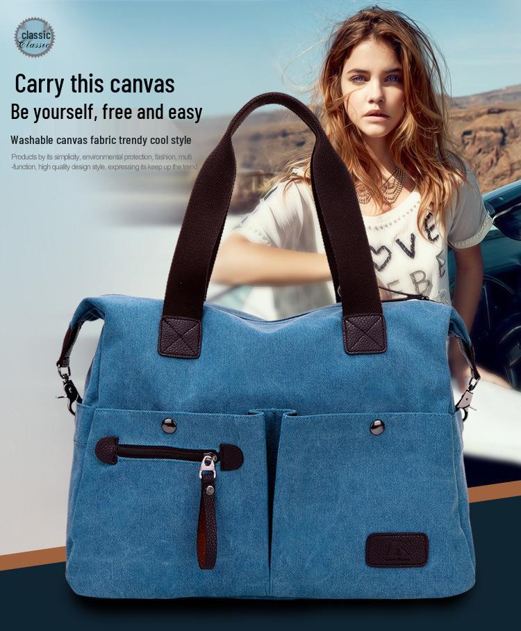 Retro Canvas Crossbody Bag - Large Capacity for Men & Women, Perfect for Gym, Sports, and Travel