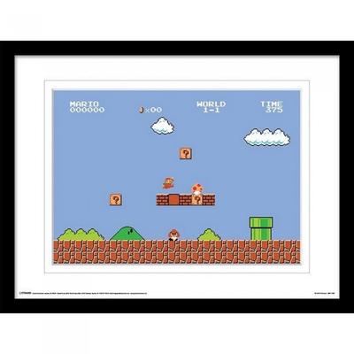 Super Mario Bros Game Scene Framed Art Print