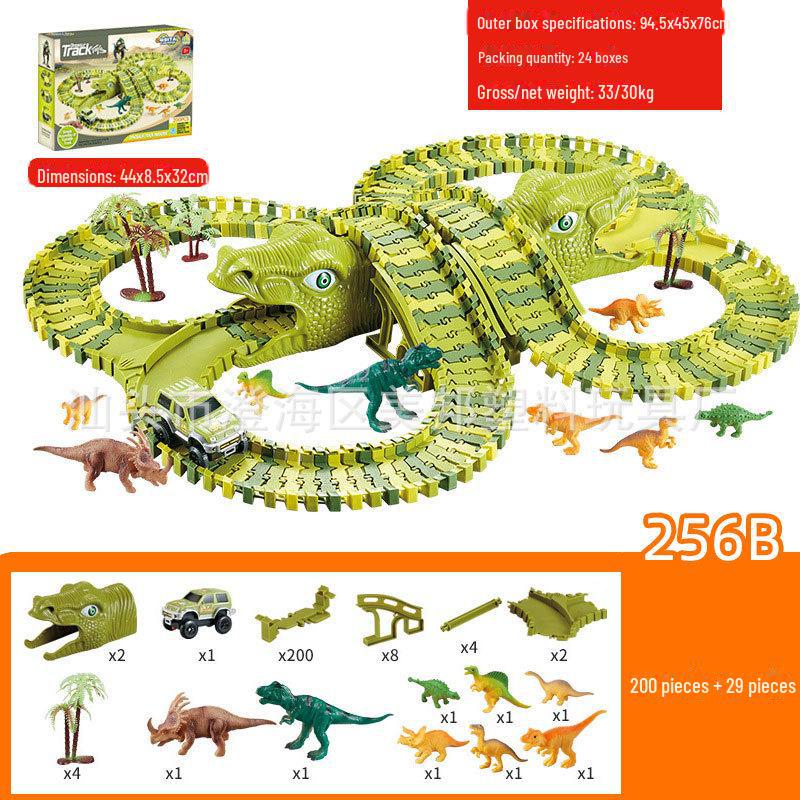 Elektrická dinosauří dráha s montážním ruským kolem pro děti