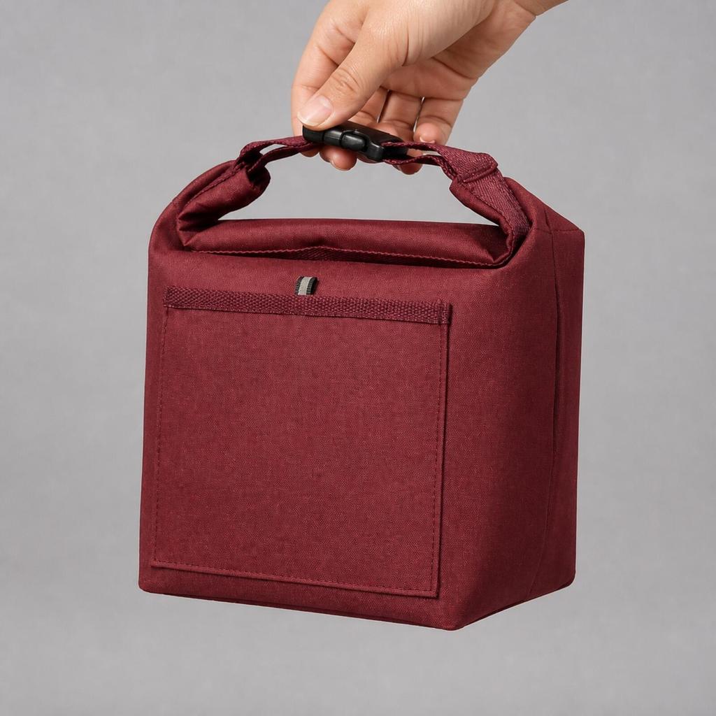 Square Insulated Lunch Bag Thermal with Front Pocket