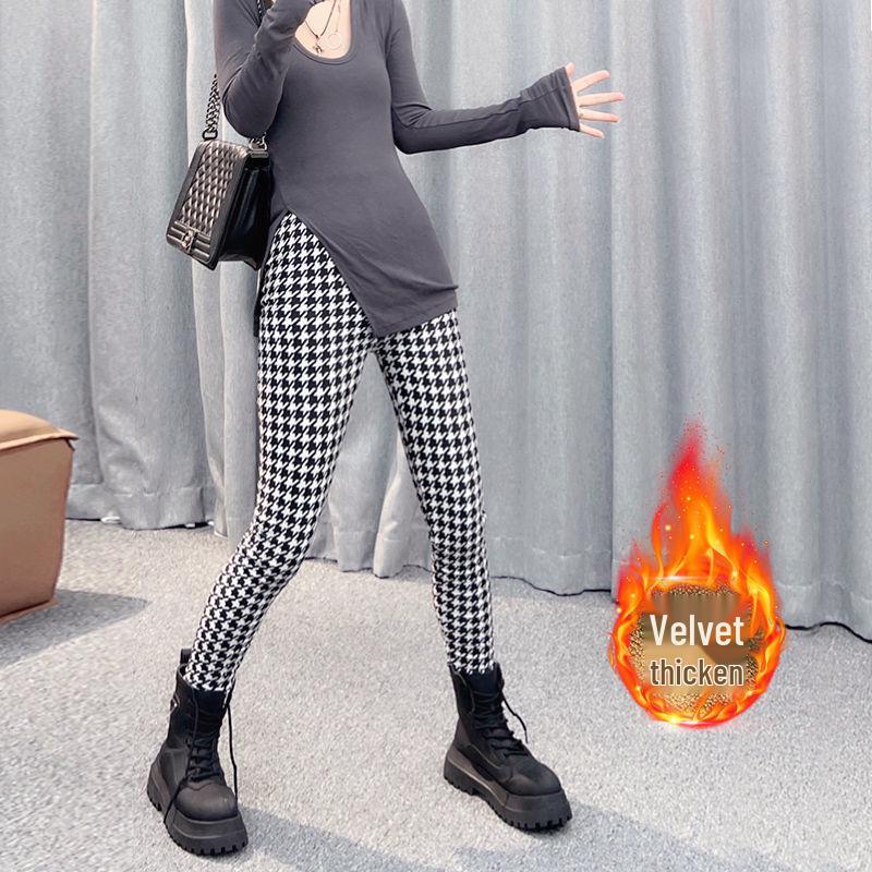 2025 Plaid High-Waist Stretchy Skinny Leggings for Women - Trendy Outerwear