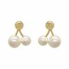 French Light Luxury Fashion Temperament Simple Retro Pearl Earrings Women'S Earrings Tide A Two-Wear Earrings