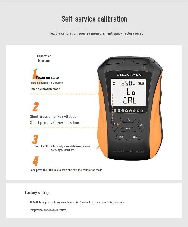 Integrated Optical Power Meter & 5mW Red Light Fiber Pen with 5km Range and Charging Optical Loss Tester