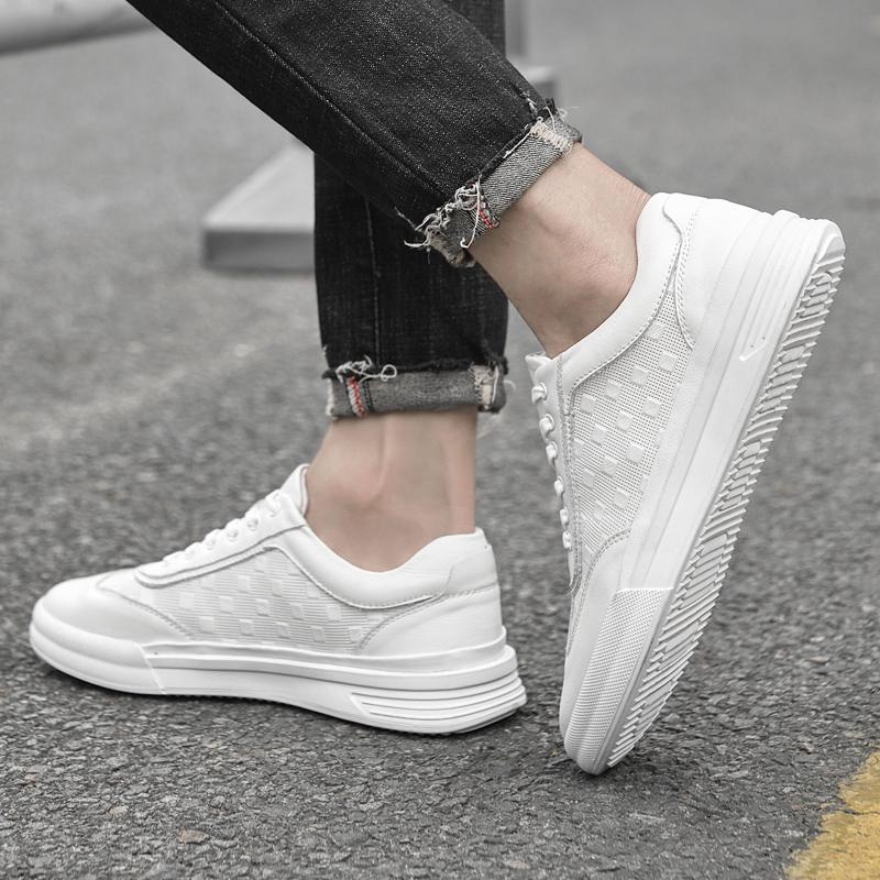 Mode Herren Echtleder Flache Freizeitschuhe 2024 Neue Leichte Sneaker Atmungsaktive Sportschuhe Schuhe Alleskönner Herren Tennisschuhe