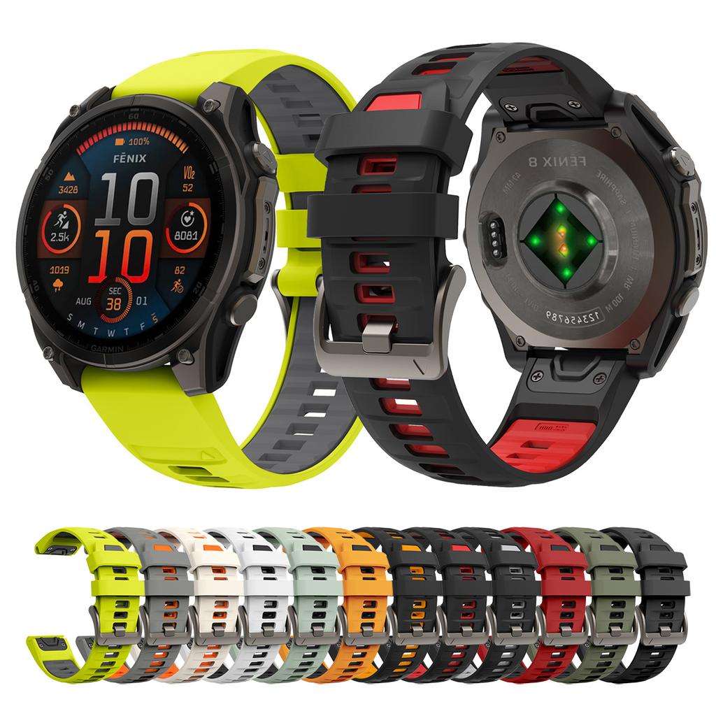 Upgraded Stainless Steel Buckle Silicone Strap for Garmin Fenix 8 Pro 47mm 51mm E 7 7X 6 6X 5 5X Epix Pro Enduro 3 970 QuickFit
