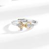 Hot selling cross electroplated two-color ring, simple and fashionable European and American style food ring