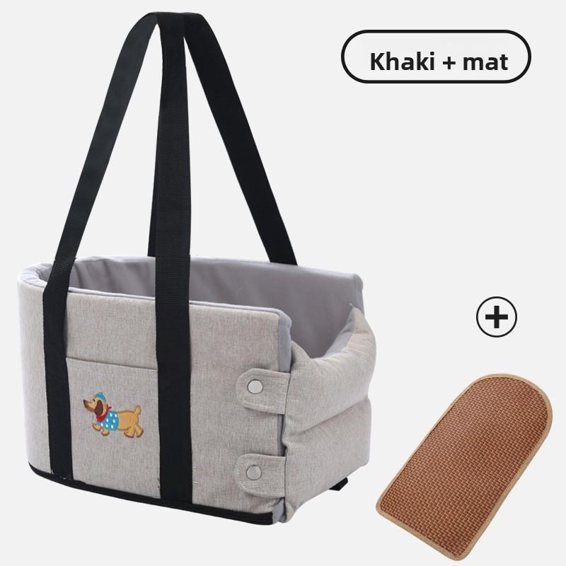 

Cat Car Seat Bed With Breathable Waterproof Fabric For Small Pets Travel Comfort Khaki