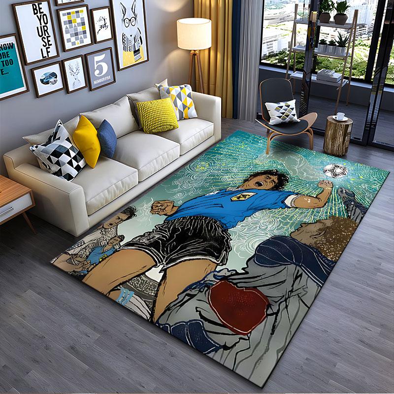 Soccer Player Handball Artwork suitable as a non-slip mat for the living room or bedroom sofa