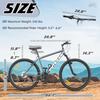 26 Inch Mountain Bike 7Speed Adult Bike with Dual V Brakes for Outdoor Cycling High Carbon Steel Frame with Front Suspension an