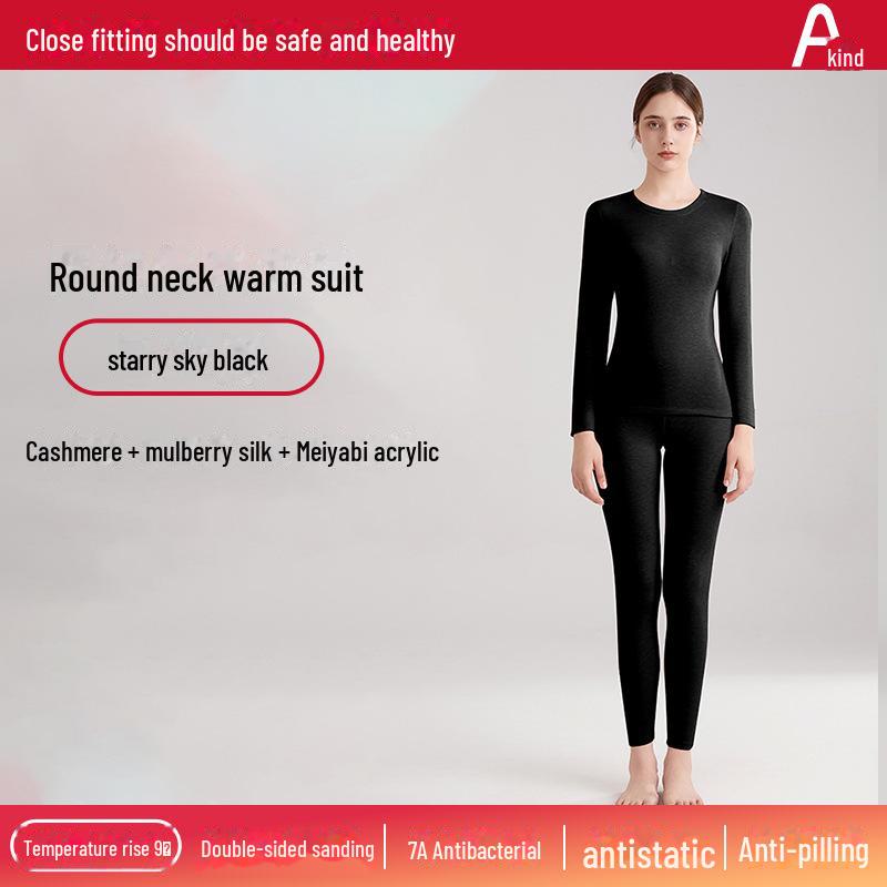 Unisexová německá kašmírová termoprádlová souprava: Hedvábím vylepšený, sametem podšitý, teplý oblek na podzim
