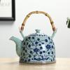 Large Capacity Ceramics High Temperature Resistant 800ML with Filter Ceramic Kettle Teapot Flower Pattern A Variety of Styles