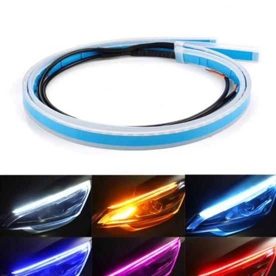 2Pcs Car Streamer Lights Waterproof Modified Car Daylight Headlight Strips for Vehicle