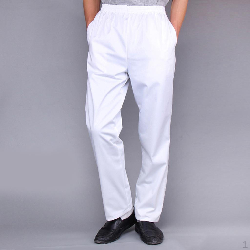 

Мешковатые брюки шеф-повара для мужчин и женщин с карманами и эластичной резинкой на талии, 6 размеров на выбор White 5XL