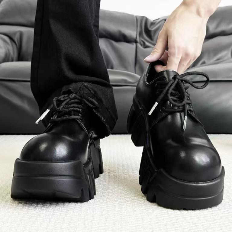 2024 Winter Retro Platform Round-Toe Lace-Up Derby Shoes - Height-Increasing & Versatile Casual Footwear