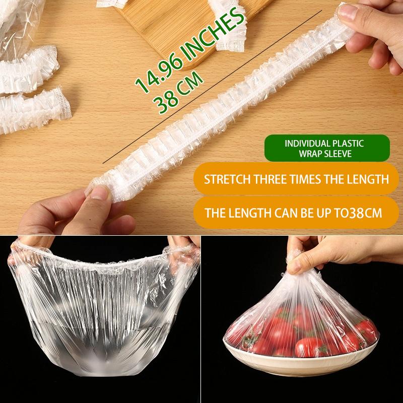 1200pcs Disposable Plastic Wrap | Elastic Cover Film for Fruits,Vegetables,Plates, Bowls-Durable, Ideal for Kitchen,Picnics,BBQs
