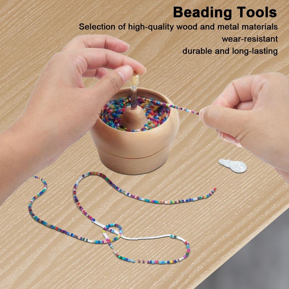 Wooden Bead Spinner Bracelet Making Wooden Bead Holder Effort Saving Quickly Beading Bowl Kit Best Gift for DIY Project