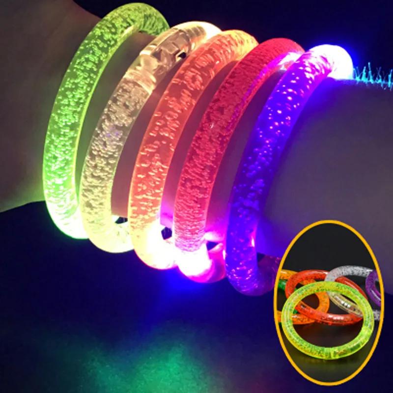 Acrylic LED Halloween Bracelet Acrylic Glowing Wristband for Concert Party Festival Event Supporter Night Halloween Decorations