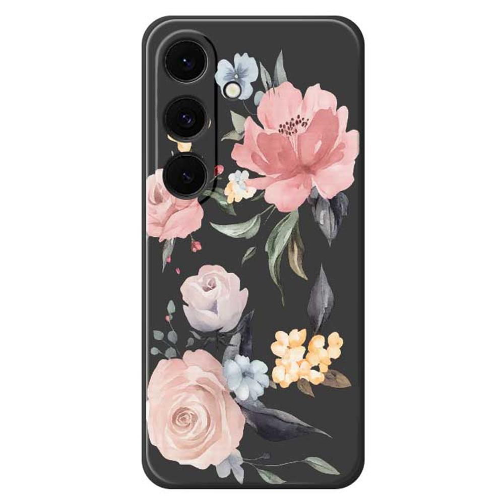 For Samsung Galaxy S25 FE Case Big Flowers Pattern Printing Straight Edge TPU Phone Back Cover
