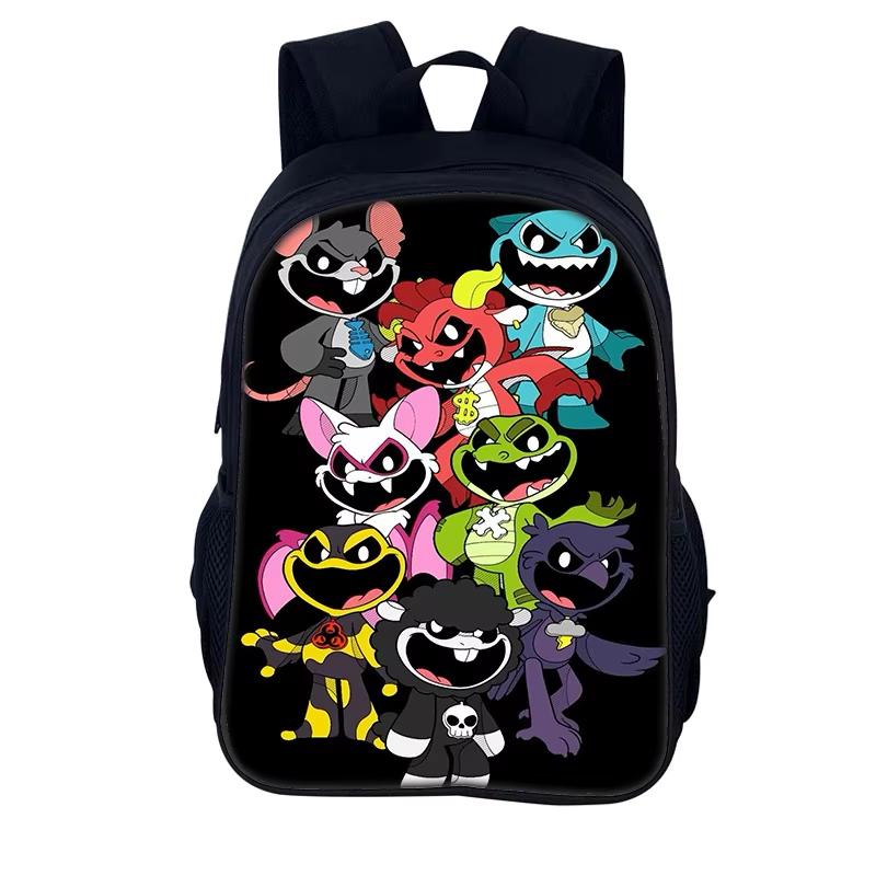 Albtraum-Kreaturen Cartoon Rucksack Schulrucksack 40cm/15,7 Zoll Reißverschluss Büchertaschen Animierte Mochila Kindergeburtstagsgeschenk
