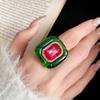 Y2K Classic Acrylic Resin Ring Candy Color Big Dome Plain Ring Hand Ornaments Geometric Ring  Women