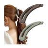 [Herbeluemily] Banana Clip Hair Clip Firm Hair Clip Simple Stylish Crescent Moon Set of 2 B Brown + Green HM-0104-R02-B
