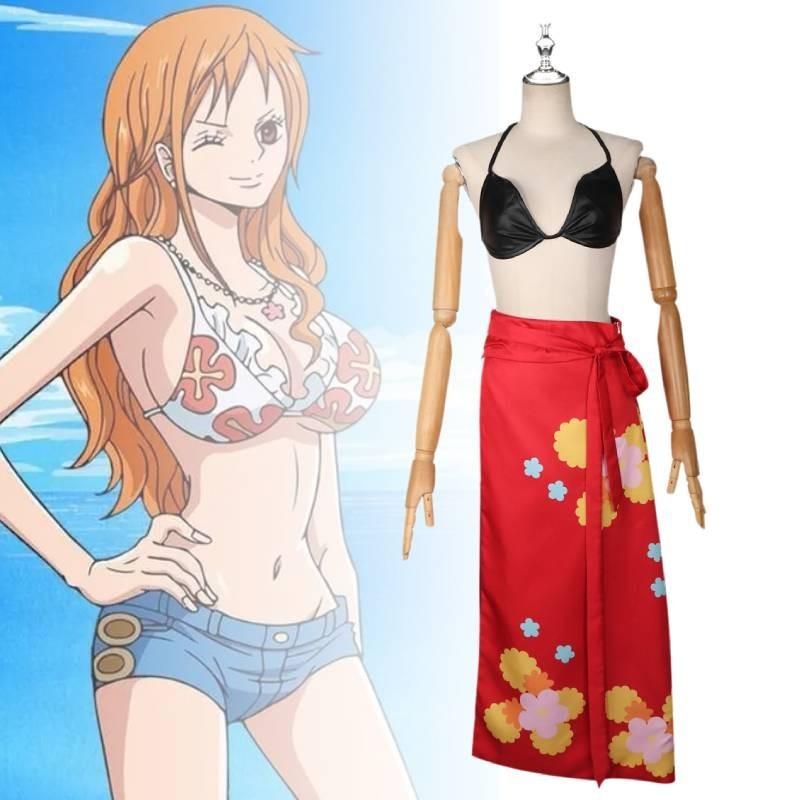 Piece One Theme Cartoon Character Nami Womens Performance Costume Cosplay Set