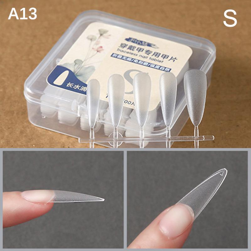 

100 шт./коробка Накладные ногти Накладные ногти Гроб Искусственные ногти Прозрачные типсы для наращивания Инструмент для маникюра A13