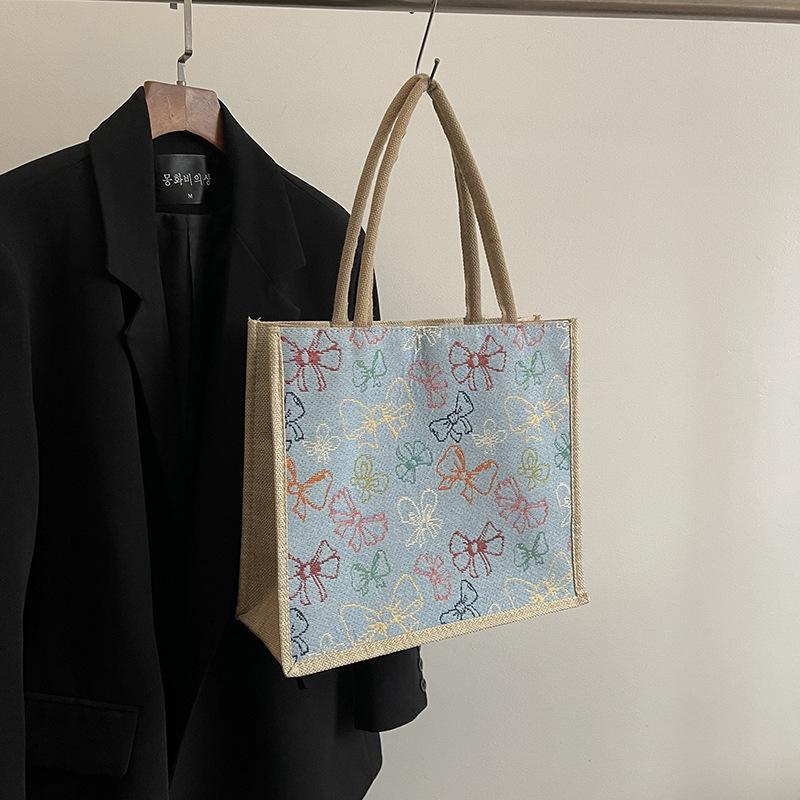 Women's bag spring new trend shoulder bag large capacity cotton and linen fashion work commuter tote bag