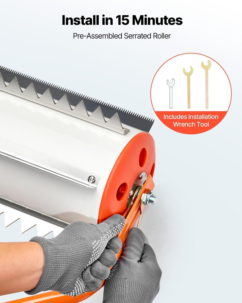 Lake Weed Roller, 5.49 M Lake & Pond Weed Removal Tool, Muck Razer Aquatic & Sludge Tiller, Rid Roots and Muck Buildup, 6 Preassembled Stainless Steel