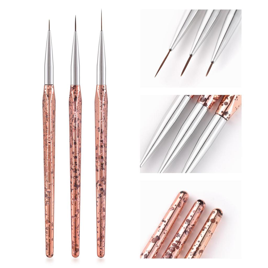 3PCS/Set French Stripe Nail Art Liner Brush Nail Elongated Lines Striping Drawing Painting Pen Professional Manicure DIY Tool
