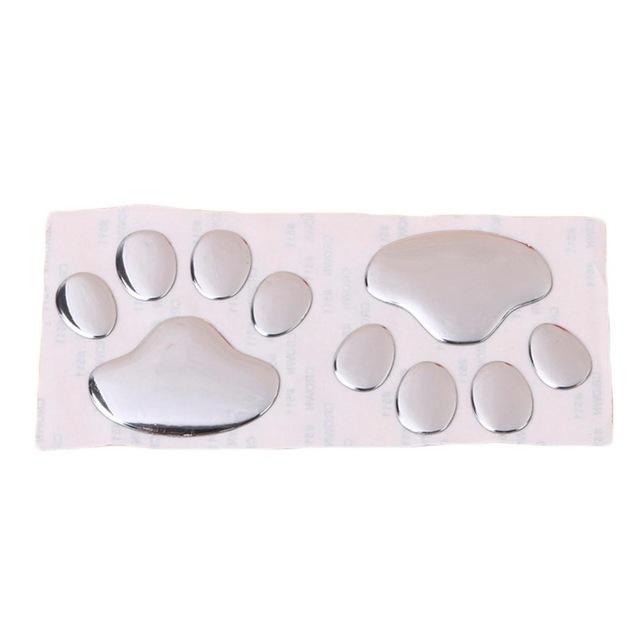 

Car Sticker Cool Design Paw 3D Animal Dog Cat Bear Foot Prints Footprint 3M Decal Car Stickers for Auto Motorcycle срібний