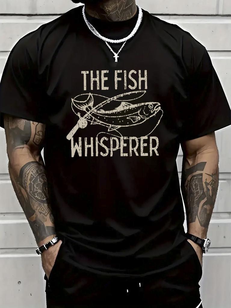 Fishing Graphic Print Men's Luxury Cotton Short Sleeved T-shirt Summer Unisex Men's and Women's Street Fashion Clothing