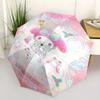 December My Melody Durable Cartoon Folding Umbrella, Portable 3-Fold Compact Umbrella for Men and Women, Suitable for Travel or Daily Use.Y032