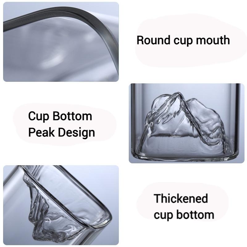 Transparent Whiskey Glasses Mountain Crystal Glass Drinking Glasses for Drinking Bourbon, Cognac, Scotch, Cocktails 125-380ml