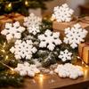 5/10pcs/Pack Foam White Snowflakes Plastic Xmas Tree Pendants  For Christmas Party Decor
