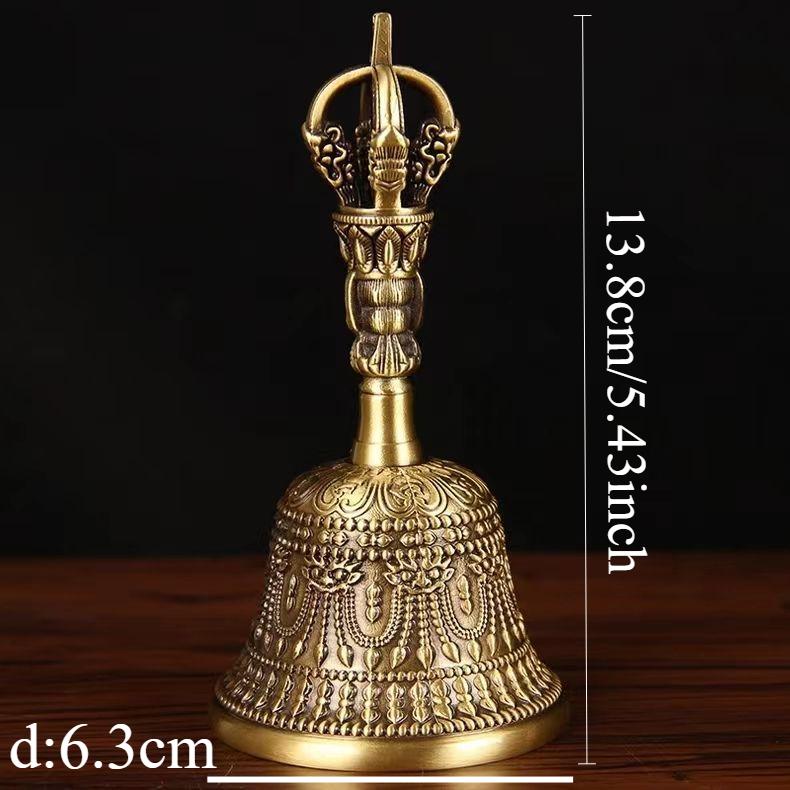 1pc Metal Clock, Taoist Hand Cranked Clock, Buddhist Hall Feng Shui Decoration, Home Decoration, Witchcraft Decor Lucky Bell