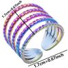 Trendy Irregular Rainbow Color Open Ring Metal Stainless Steel Rings For Women Men Accessories Hollow Finger Jewelry Anniversary