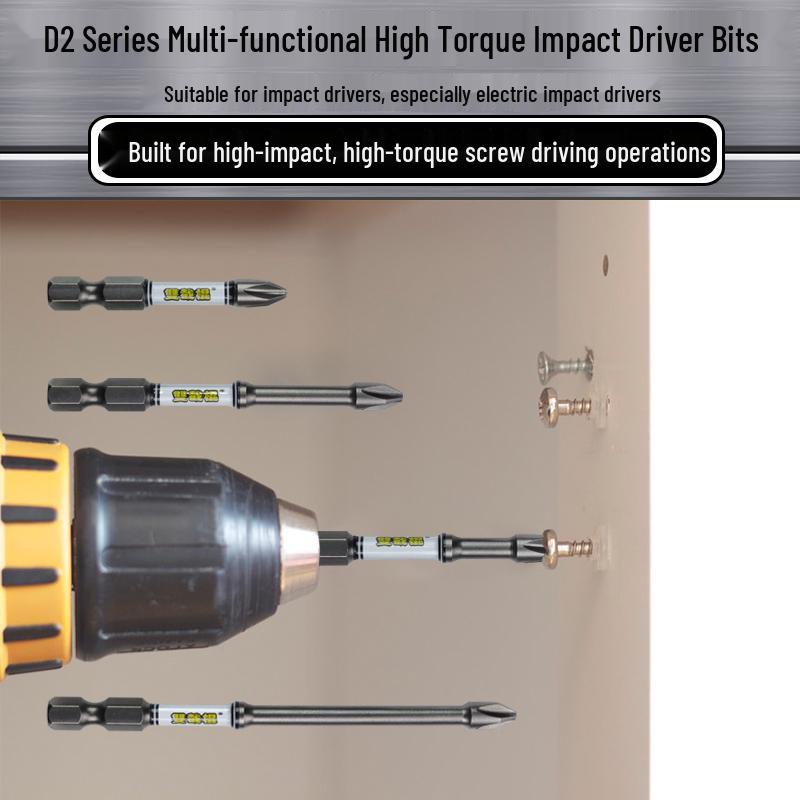 Nunchucks D2 Series Magnetic Alloy Steel Phillips Drill Bit - High Hardness & Impact Resistant