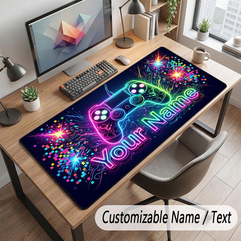 Spielcontroller-Thema Benutzerdefiniertes Mauspads Personalisierter Druck Name Text Schreibtischunterlage Für Home Office Tischdekoration