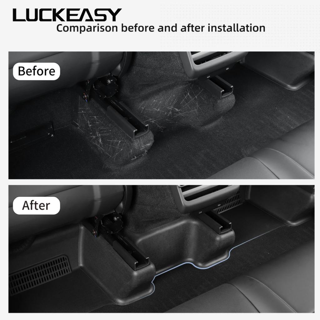 LUCKEASY Seat Slide Rail Pad Cover for Tesla Model Y Launch 2025 2026 Juniper Car Underseat Corner Anti-dirt Protective Pad