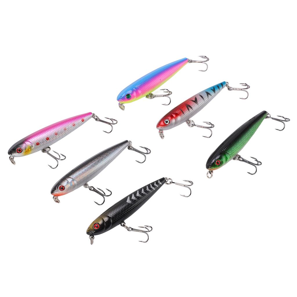 6pcs 9.5g 8cm Artificial Fishing Bait Set Wobbler Floating Bass Trolling Pencil Lure