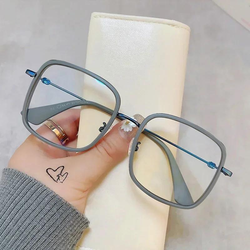 Fashion Anti-blue Light Myopia Glasses Classic Luxury Unisex Minus Diopter Eyeglasses Men Women Large Frame Eyewear 0 To -6.0
