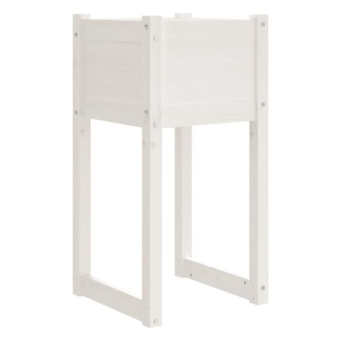 822124 vidaXL Jardinière Blanc 40x40x81 cm Bois massif de pin