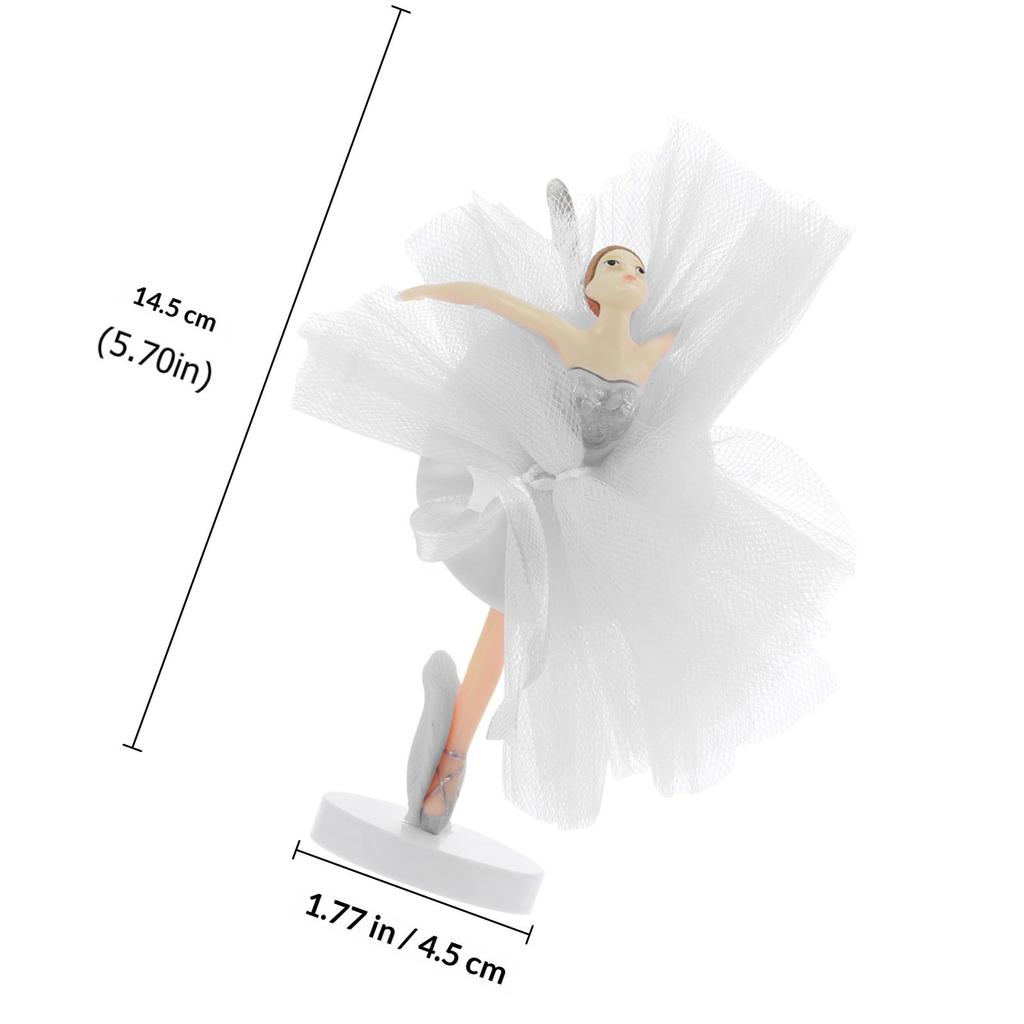 3Sets Ballet Girl Cake Topper High Quality Sturdy Base Graceful Dancing Pose Lightweight Compact Cake Cupcake Dessert Ornament