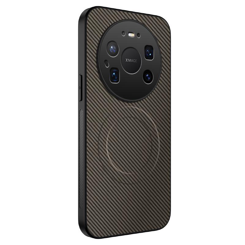 Applicable To Huawei mate80ProMax Carbon Fiber Pattern Magnetic Mobile Phone Case mate80Pro Matte Anti-drop Protective Cover