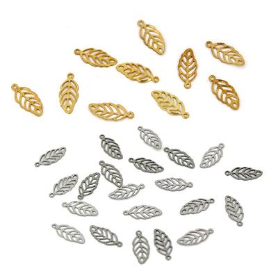 50 Stück Edelstahl Hohl geschnitzte Blatt Anhänger Baumblätter Anhänger Für Armband Ohrring Zubehör DIY Schmuck Zubehör Teile