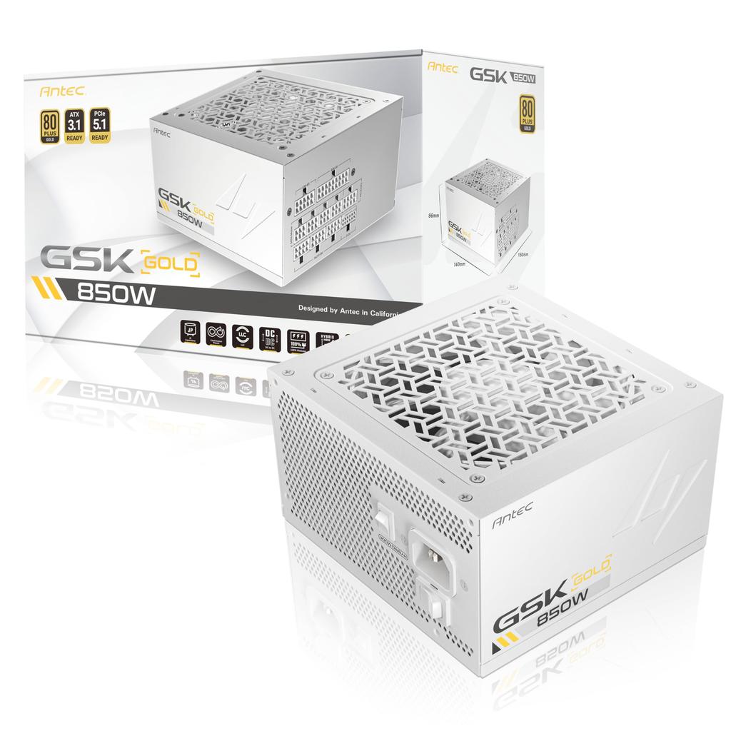 Antec GSK850 White 80PLUS GOLD Certified Power Supply Unit ATX3.1